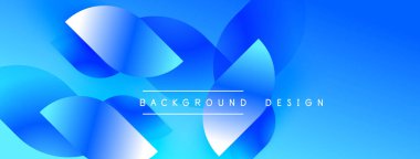 Soyut mavi tasarım, üst üste binen daireler, gradyanlar. Modern estetik, arka planlar ve sunumlar için uygun. Temiz, canlı kompozisyon.