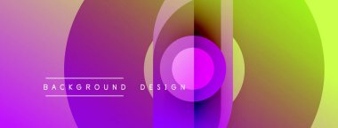 Soyut renkli arkaplan. Üst üste binen daireler dinamik görsel efekt yaratır. Metin arka plan tasarımı okur. Gradyan renkler canlı kompozisyon sunar.