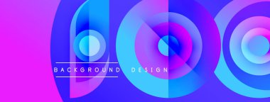 Soyut, canlı çemberler, dinamik, renkli bir arkaplan oluşturur. Modern tasarım gradyanlar, pembeler, maviler, morlar içerir.