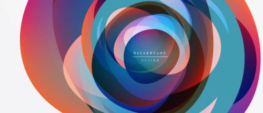 Soyut renkli çemberler dinamik görsel efektler yaratıyor. Arkaplan ve sunumlar için uygun modern tasarım ögesi.