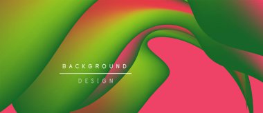 Soyut sıvı şekilleri canlı renkleri harmanlar. Yeşil, sarı, kırmızı renkler dinamik arkaplan tasarımı yaratır. Yumuşak eğimler modern estetik sunar.