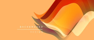 Soyut turuncu dalgalar dinamik arkaplan yaratır. Yumuşak eğimler, dalgalı şekiller hareketi, sıcaklığı işaret ediyor. Modern tasarım ögesi.