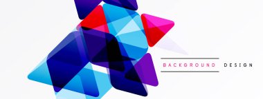 Soyut geometrik şekiller örtüşür, canlı renk bileşimi yaratır. Arkaplan ve sunumlar için modern tasarım ögesi.