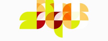 Üst üste binen yarım daireler içeren soyut bir kompozisyon. Sıcak renkler baskın gelir, dinamik görsel ritim yaratır. Minimalist tasarım, modern estetik.