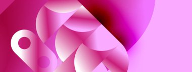 Soyut pembe tasarım. Akan şekiller dinamik bileşim yaratır. Renkler ışık, hareket ve derinliği gösteriyor. Modern estetik.