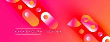 Canlı pembe eğimli arka plan özellikleri yuvarlak şekilleri örtüyor. Metin, arkaplan dizaynının merkezini okuyor. Modern, soyut görsel kompozisyon.