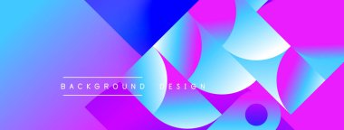 Soyut, enerjik bir arkaplan. Üst üste binen şekiller dinamik görsel efekt yaratır. Renkler düzgün bir şekilde harmanlanarak modern estetik sunuyor.