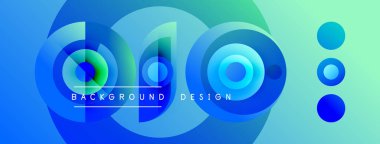 Soyut mavi yeşil eğimli daireler. Metin arka plan tasarımı okur. Modern görsel element, canlı renkler, basit kompozisyon.
