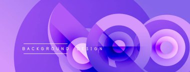 Soyut mor katmanlar dinamik görsel efekt yaratır. Modern tasarım elementleri teknoloji, yenilik, akıcılık öneriyor. Gradyan gölgeler derinliği arttırır.