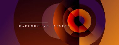 Soyut tasarım katmanlı daireler, sıcak renkler, gradyanlar. Metin, kompozisyon içerisindeki arkaplan tasarımını okur. Modern, minimalist estetik.