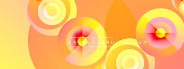Soyut çemberler, sıcak renkler, eğim arkaplanı. Modern tasarım elementleri dinamik görsel doku oluşturur. Basit, temiz estetik..