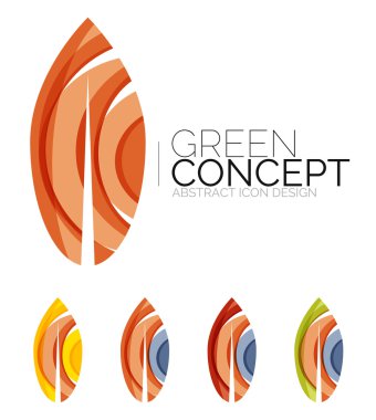 Dizi soyut Eko bitki simgeler, iş logo doğa Yeşil Kavramlar, temiz modern geometrik tasarım