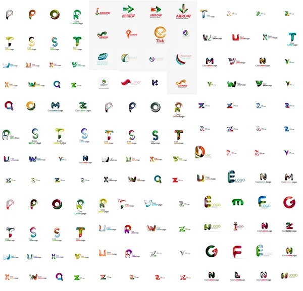 Mega σύνολο επιστολή λογότυπα — Διανυσματικό Αρχείο
