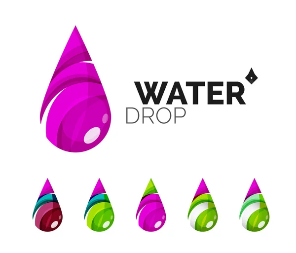 Set van abstracte eco water icons, logo natuur groene bedrijfsconcepten, schoon moderne geometrisch ontwerp — Stockvector