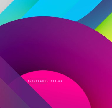 Soyut canlı tasarım, üst üste binen eğriler. Gradyan renkler dinamik görsel efekt yaratır. Çeşitli projeler için modern arkaplan.