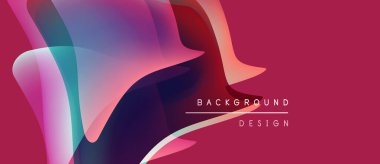 Soyut sıvı şekiller, canlı renkler, pembe arka plan. Modern tasarım elementleri dinamik görsel etki yaratır. Metin arkaplan tasarımı okur.
