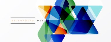 Soyut geometrik şekiller örtüşür, canlı renkli tasarım yaratır. Modern biçim, temiz satırlar, uygun arkaplan ögesi.