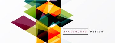 Soyut geometrik şekiller örtüşür, canlı renkli tasarım yaratır. Beyaz arka plan temiz bir kontrast sağlıyor. Modern estetik.