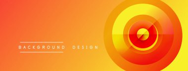 Soyut eğim arkaplanı. Eşmerkezli daireler dinamik görsel efekt yaratır. Sıcak renkler kompozisyona hakim, enerji ve hareket öneriyor..
