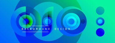 Soyut mavi yeşil eğimli daireler. Metin arka plan tasarımı okur. Modern görsel öğe, canlı renkler, pürüzsüz geçişler.