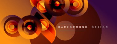 Soyut tasarım katmanlı daireler, sıcak renkler, gradyanlar. Arka planlar ve sunumlar için modern estetik.
