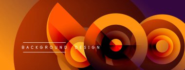 Soyut turuncu, mor katmanlar dinamik dairesel tasarım yaratır. Metin arka plan tasarımı okur. Modern, canlı görsel kompozisyon.