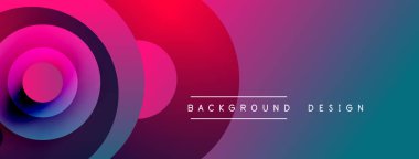 Soyut enerjik tasarım eşmerkezli daireler, gradyan renkler içerir. Arka planlar ve sunumlar için modern estetik.