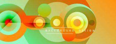 Soyut renkli çemberler, katmanlar dinamik görsel efektler yaratır. Arkaplan grafikleri, metin arkaplan tasarımı.