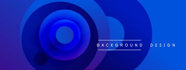 Soyut mavi katmanlar dinamik dairesel tasarım yaratır. Dereceli gölgeler derinlik sunar, modern estetik. Metin arkaplan tasarımı okur.