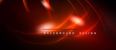 Soyut kırmızı enerji akışları, dinamik eğriler, karanlık arka plan. Sunumlar, web siteleri, grafikler için modern tasarım ögesi.