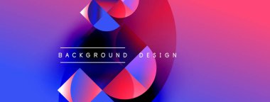 Soyut, enerjik bir arkaplan. Üst üste binen şekiller dinamik görsel efekt yaratır. Gradyan renkler düzgün bir şekilde harmanlanarak modern estetik sunuyor.