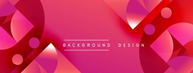 Soyut pembe tasarım, üst üste binen daireler, kareler, gradyanlar. Sancaklar ve sunumlar için modern estetik.