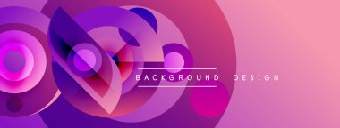 Soyut mor tasarım, üst üste binen daireler, gradyanlar. Modern estetik, arka planlar ve sunumlar için uygun. Canlı renkler dinamik görsel etki yaratır.