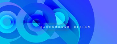 Soyut mavi tasarım kıvrımlı katmanlar, gradyanlar içerir. Metin, kompozisyon içerisindeki arkaplan tasarımını okur. Modern, canlı estetik..