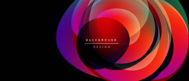 Soyut renkli katmanlar dinamik dairesel tasarım yaratır. Canlı gradyanlar, pürüzsüz geçişler, modern estetik. Projeler için arkaplan ögesi.