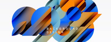Soyut geometrik şekiller, canlı renkler, modern tasarım. Mavi, turuncu, kahverengi renkler dinamik görsel doku yaratır. Arkaplan ögesi.