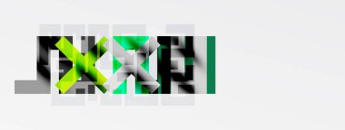 Soyut geometrik şekiller, yeşil renkler baskın, gri aksanlar mevcut. Minimalist tasarım, temiz çizgiler, modern estetik. Kompozisyon biçime odaklanır.