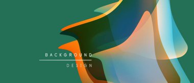 Soyut şekiller örtüşüyor, canlı renk değişimleri yaratıyor. Arkaplanda büyük harflerle metin arkaplan tasarımı yer alıyor. Modern, minimalist estetik.