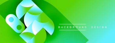 Soyut enerjik yeşil tasarım. Yumuşak eğimler dinamik şekiller yaratır, modern estetik. Arkaplan elementleri akış ve enerji.