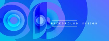 Soyut mavi katmanlar dinamik görsel efekt yaratır. Eğim gölgeleri derinlik ve modern tasarım unsurları sunar.