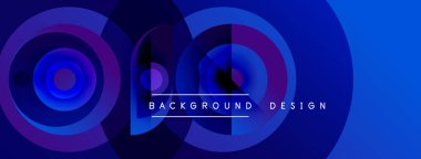Soyut konsantrasyon çemberleri, canlı mavi mor gradyanlar. Arka planlar, afişler, sunumlar için modern tasarım unsuru. Minimalist estetik.