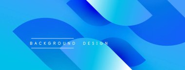 Soyut mavi eğimler akan şekiller oluşturur. Metin, kompozisyon içerisindeki arkaplan tasarımını okur. Modern, canlı görsel element.