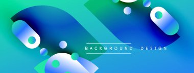 Soyut sıvı şekilleri, canlı mavi-yeşil gradyan. Modern tasarım elementleri dinamik görsel deneyimler yaratır. Metin arkaplan tasarımı okur.