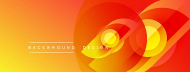 Soyut arka planda canlı turuncu, sarı gradyanlar var. Dairesel şekiller, dinamik görsel efektler yaratır. Metin arkaplan tasarımı okur.