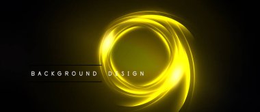 Siyah arkaplan üzerinde soyut altın ışık kıvrılır. Metin arka plan tasarımı okur. Minimalist, zarif görsel sunum.