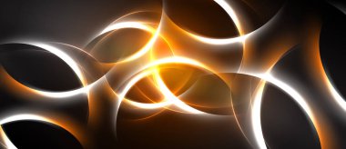 Soyut tasarım akış çizgileri, sıcak renkler, parlak merkez. Dinamik bileşim enerji yaratır, görsel ilgi.