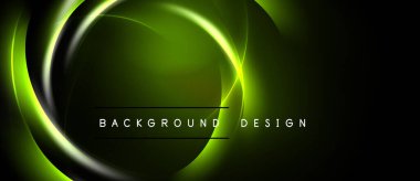 Koyu yeşil dairesel şekiller. Metin, eğrilerin altındaki arkaplan dizaynını okur. Modern, soyut görsel sunum.