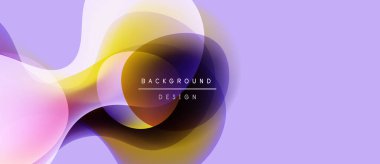 Abstract flowing shapes, yellow, purple, pink hues. Modern design element for backgrounds, presentations. Soft gradients create visual interest.