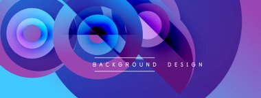 Soyut katmanlar dinamik görsel efekt yaratır. Mavi, mor renkler kompozisyona hakim. Arka planlar için modern tasarım ögesi.