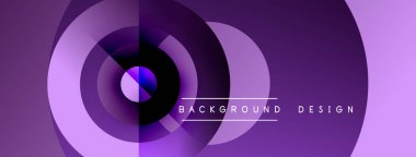 Soyut mor tasarım eşmerkezli daireler, gradyanlar içerir. Sunumlar için modern arka plan, dijital sanat. Minimalist estetik.
